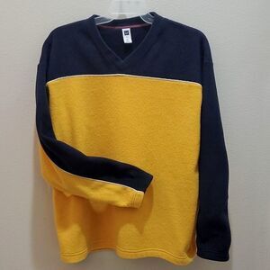 GAP V-NECK PULLOVER, Sz XXL, YELLOW/BLACK, POLYESTER